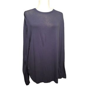 Eileen Fisher Boat Neck Long Sleeve Viscose Top Large